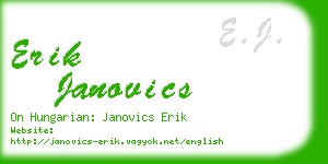 erik janovics business card